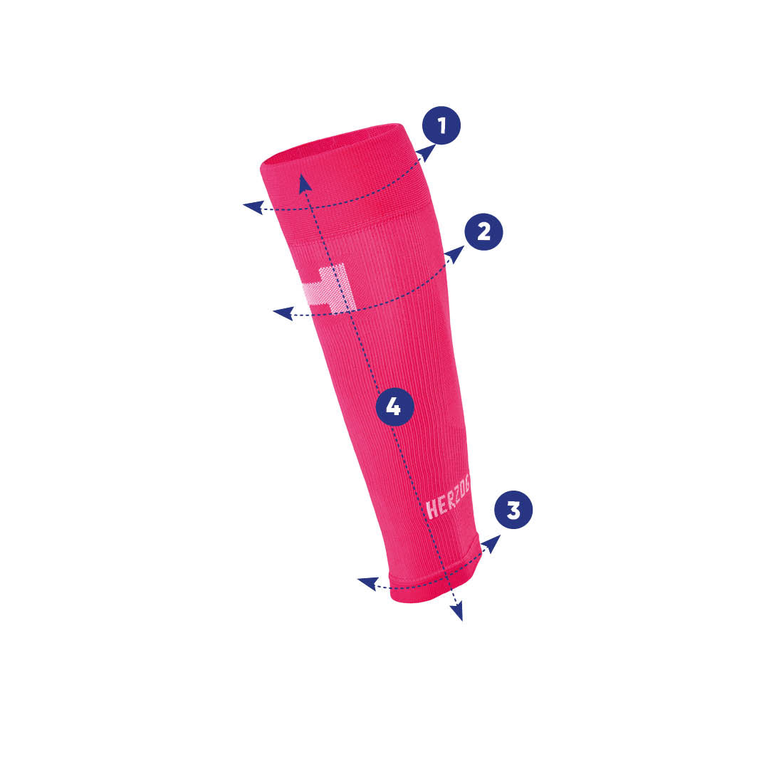 roze compressietube met 4 meetpunten